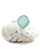 Light Aqua Sea Glass Ring Simple Round Band - Size 7