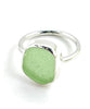 Soft Mint Green Sea Glass Ring Simple Round Band - Size 8