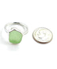 Soft Mint Green Sea Glass Ring Simple Round Band - Size 8