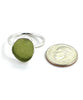 Olive Sea Glass Ring Simple Round Band - Size 8