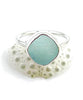 Soft Aqua Sea Glass Ring Simple Round Band - Size 9