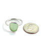 Light Green Sea Glass Ring Simple Round Band - Size 7.5