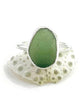 Olive Sea Glass Ring Simple Round Band #2 - Size 8