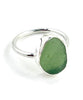 Olive Sea Glass Ring Simple Round Band #2 - Size 8