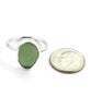 Olive Sea Glass Ring Simple Round Band #2 - Size 8