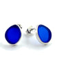 Cobalt Blue Sea Glass Natural Shape Post Earrings