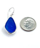 Cobalt Blue Sea Glass Open Back Drop Earrings