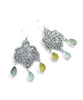 Lace Cast in Sterling Silver with Three Sea Glass Drops #2