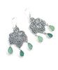 Lace Cast in Sterling Silver with Three Sea Glass Drops #3