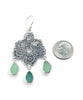 Lace Cast in Sterling Silver with Three Sea Glass Drops #3