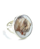 Light Brown Dog Oval Vintage Pottery Ring- Size 7