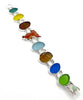 Textured Earth Tone Sea Glass with Agate Koi Double Link Bracelet - 8