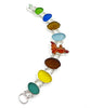 Textured Earth Tone Sea Glass with Agate Koi Double Link Bracelet - 8