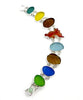 Textured Earth Tone Sea Glass with Agate Koi Double Link Bracelet - 8