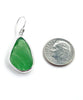 Textured Green Sea Glass Open Back Drop Earrings