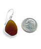 Dark Brown Sea Glass Open Back Drop Earrings