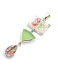 Butterfly with Leaves Vintage Pottery and Mint Sea Glass Triple Pendant