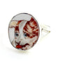 Blue Eyed Dog Oval Vintage Pottery Ring- Size 8