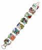 Bold with Gold Asian Vintage Pottery Double Link Rectangle Bracelet - 8 3/4