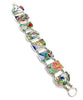 Bold with Gold Asian Vintage Pottery Double Link Rectangle Bracelet - 8 3/4
