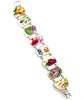 Bold Roses Vintage Pottery Double Link Rectangle Bracelet - 8