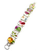 Bold Roses Vintage Pottery Double Link Rectangle Bracelet - 8