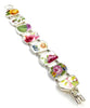 Bold Roses Vintage Pottery Double Link Rectangle Bracelet - 8