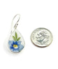 Blue Flower Vintage Pottery Tear Drop Earrings