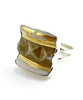 Spiked Brown & Gold Vintage Pottery Ring #2- Size 6