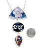 Bold Textured Flower Vintage Pottery Triple Necklace