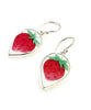 Strawberry Vintage Pottery Tear Drop Earrings