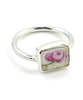 Subtle Pink flower with Leaves Vintage Pottery Ring- Size 5