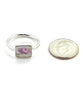 Subtle Pink flower with Leaves Vintage Pottery Ring- Size 5