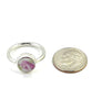 Tiny Pink flower with Leaves Vintage Pottery Ring- Size 5.5