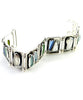 Blues & Greens Sea Glass and Stones Silver Framed Barbell Bracelet