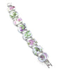 Delicate Pink Flowers Vintage Pottery Double Link Shard Bracelet - 7 1/2