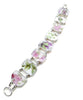 Delicate Pink Flowers Vintage Pottery Double Link Shard Bracelet - 7 1/2