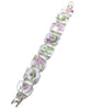 Delicate Pink Flowers Vintage Pottery Double Link Shard Bracelet - 7 1/2