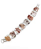 Brown & White Transfer Ware Vintage Pottery Double Link Shard Bracelet - 7 1/2
