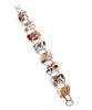 Brown & White Transfer Ware Vintage Pottery Double Link Shard Bracelet - 7 1/2