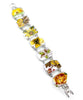 Various Yellow Flower Vintage Pottery Double Link Shard Bracelet - 7