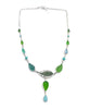 Green Leaf Vintage Pottery, Turquoise and Sea Glass 15 Piece Y-Necklace