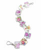 Pink Roses Vintage Pottery Rectangle Shape Bracelet - 7 3/4