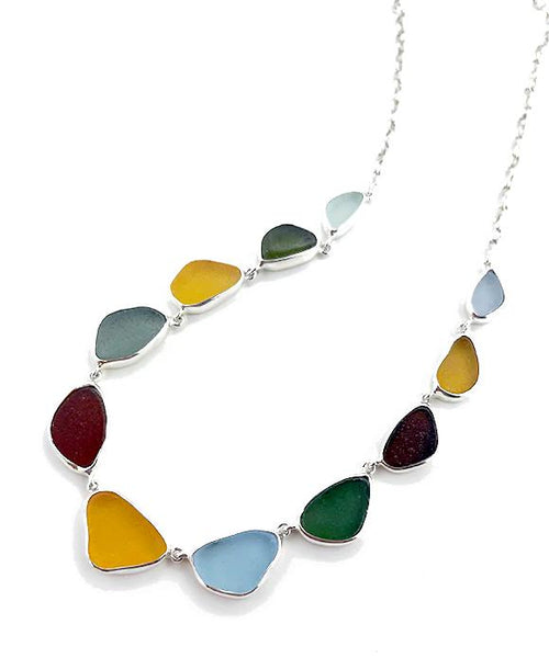 Earth Tone Sea Glass 11 Piece Necklace
