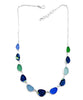 Blue, Green & Aqua Sea Glass & Pottery 11 Piece Necklace