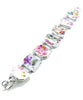 Pink Flowers Vintage Pottery Double Link Rectangle Bracelet - 7 1/2