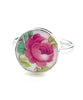 Red Rose Round Vintage Pottery Ring- Size 10.5