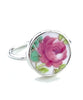 Red Rose Round Vintage Pottery Ring- Size 10.5