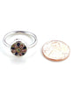 Brown, Black & Green Flower Round Vintage Pottery Ring- Size 9.5