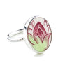Simple Rose Bud Vintage Pottery Oval Ring- Size 8.5